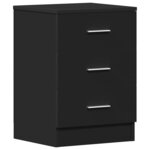 vidaXL Tables de chevet 2 Pièces Noir 38x35x56 cm Bois d'ingénierie