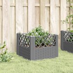 vidaXL Jardinière avec piquets gris clair 43 5x43 5x43 5 cm PP