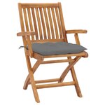 vidaXL Chaises pliables de jardin avec coussins lot de 6 Bois de teck
