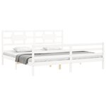 vidaXL Cadre de lit avec tête de lit blanc 200x200 cm bois massif