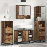 vidaXL Ensemble de mobilier de salle de bain 3 Pièces Bois ancien