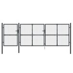 vidaXL Portal de jardin maille anthracite 400x175 cm acier galvanisé