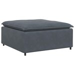 vidaXL Canapé modulaire et repose-pieds et coussins velours gris foncé