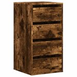 vidaXL Commode d'angle chêne fumé 40x41x76 cm bois d'ingénierie