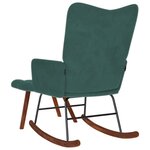 vidaXL Chaise à bascule avec tabouret en velours vert foncé