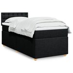 vidaXL Sommier à lattes de lit avec matelas Noir 100x200 cm Tissu