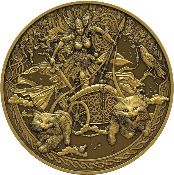 Monnaie FREYJA Gilded 2 Oz Argent 2000 Francs Equatorial Guinea 2026 (PRÉCOMMANDE)