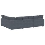 vidaXL Canapé modulaire avec coussins en velours gris foncé