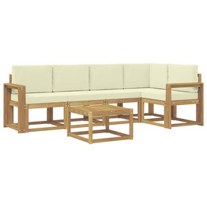 vidaXL Ensemble de canapés d'extérieur 6 pc Blanc et crème