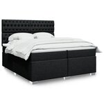 vidaXL Sommier à lattes de lit avec matelas Noir 200x200 cm Tissu