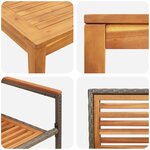 Ensemble de salle à manger de jardin 3 pièces vidaXL Gris poly rattan acacia