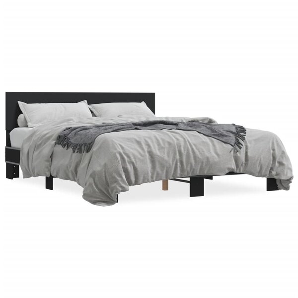 vidaXL Cadre de lit sans matelas noir 160x200 cm