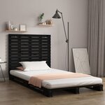 vidaXL Tête de lit murale Noir 141x3x91 5 cm Bois massif de pin