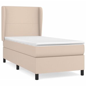 vidaXL Sommier à lattes de lit avec matelas Cappuccino 90x190 cm