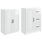 vidaXL Ensemble de Meubles 2 Pièces Blanc brillant Bois d'ingénierie
