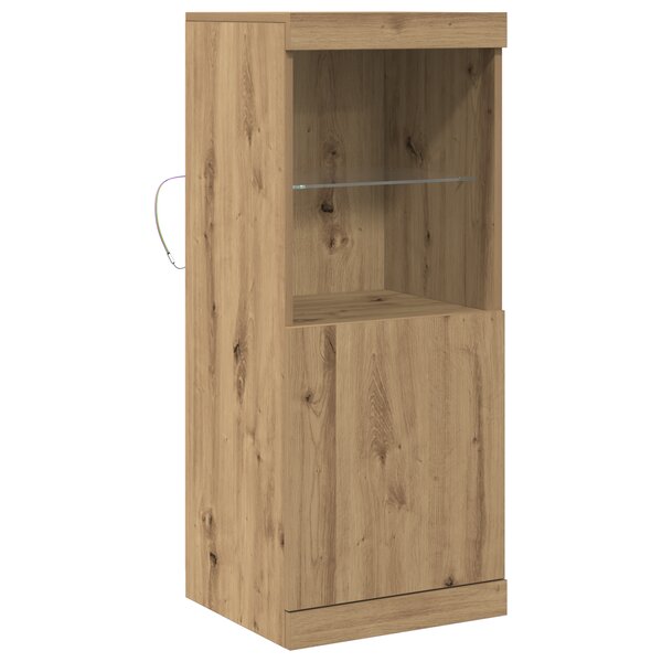 Buffet vidaXL avec lumières LED Chêne artisanal 41x37x100 cm