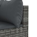vidaXL Salon de jardin 8 Pièces avec coussins Gris Résine tressée
