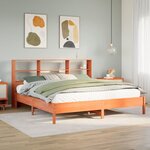 vidaXL Lit bibliothèque sans matelas cire marron 200x200 cm pin massif