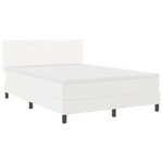 vidaXL Cadre de lit avec matelas Blanc 140 x 190 cm Faux cuir