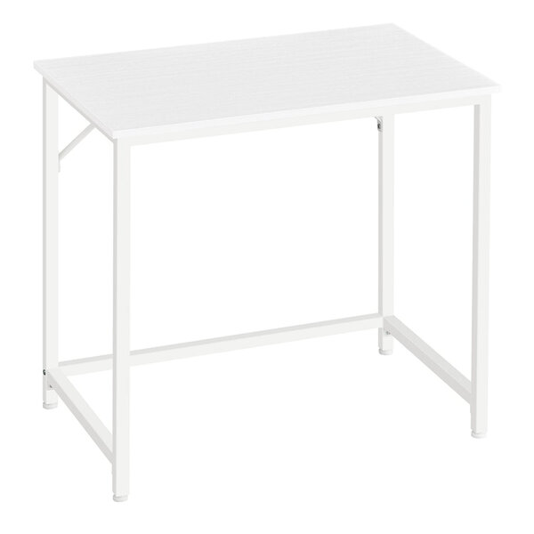 Bureau table poste de travail 50 x 80 x 76 cm pour bureau salon chambre assemblage simple métal style industriel blanc 12_0004678