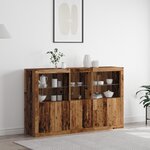 vidaXL Bahut avec lumières LED bois ancien 162x37x100 cm