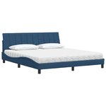 vidaXL Lit avec matelas bleu 180x200 cm tissu