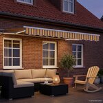 vidaXL Auvent rétractable électrique Jaune  Gris et Blanc 3 x 2 5 m