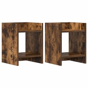 vidaXL Support de Plante 2 pièces Chêne fumé 30 x 30 x 40 cm
