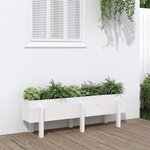 vidaXL Lit surélevé de jardin blanc 121x30x38 cm bois de pin massif