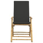 vidaXL Chaises inclinables de jardin pliantes lot de 4 coussins bambou