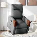 vidaXL Fauteuil inclinable Gris foncé Tissu