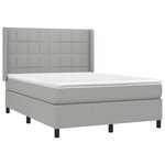vidaXL Sommier à lattes de lit matelas LED Gris clair 140x190 cm Tissu