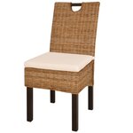 vidaXL Chaises à manger lot de 4 rotin Kubu bois de manguier