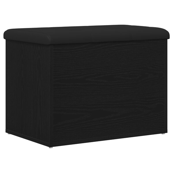 Banc de rangement vidaXL en chêne noir 60x40x45 cm en bois d'ingénierie