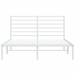 vidaXL Cadre de lit métal sans matelas et tête de lit blanc 140x190 cm