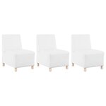 vidaXL Unité de Sofa Modulaire Sans Accoudoirs 3 Pièces Blanc