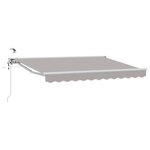 vidaXL Auvent rétractable électrique Gris clair et blanc 3 x 2 5 m
