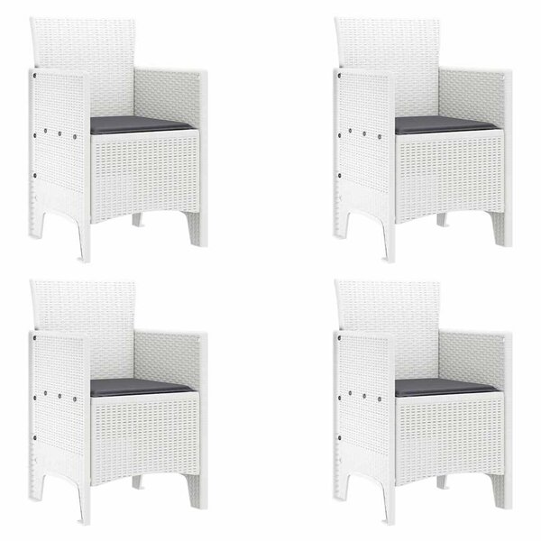 vidaXL Chaise de jardin 4 Pièces Blanc 53 x 49 x 85 cm PP