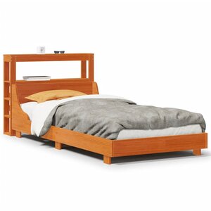 vidaXL Cadre de lit sans matelas cire marron 100x200cm bois pin massif