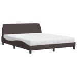 vidaXL Lit avec matelas marron foncé 160x200 cm tissu