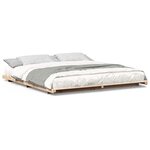 vidaXL Cadre de lit surélevé Marron 180 x 220 cm Bois massif en pin
