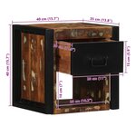 vidaXL Table de chevet multicolore 40x35x40 cm bois de récupération
