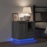 vidaXL Cabinet de chevet avec tiroir 2 Pièces Gris 50 x 34.5 x 50 cm.