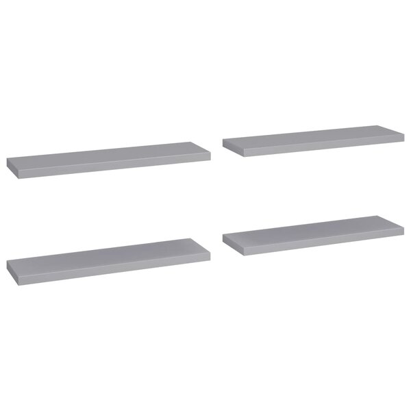 vidaXL Étagères murales flottantes 4 Pièces gris 90x23 5x3 8 cm MDF