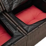 vidaXL Ensemble de canapé de jardin 5 Pièces Marron Poly rotin