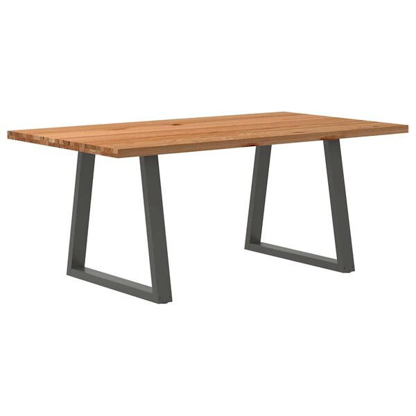 vidaXL Table à manger marron clair bois de chêne massif rectangulaire