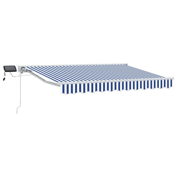 vidaXL Cadre de store manuel avec LEDs Bleu et Blanc 3 5 x 2 m