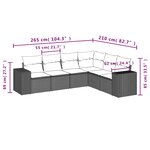 vidaXL Salon de jardin 6 Pièces avec coussins noir résine tressée