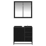 vidaXL Ensemble de mobilier de salle de bain 2 Pièces Chêne noir