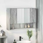 vidaXL Armoire Miroir Gris Sonoma 80 x 17 x 55 cm Bois d'ingénierie